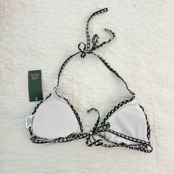NWT Wild Fable Gingham Ruffle Bikini Top - Picture 4 of 5